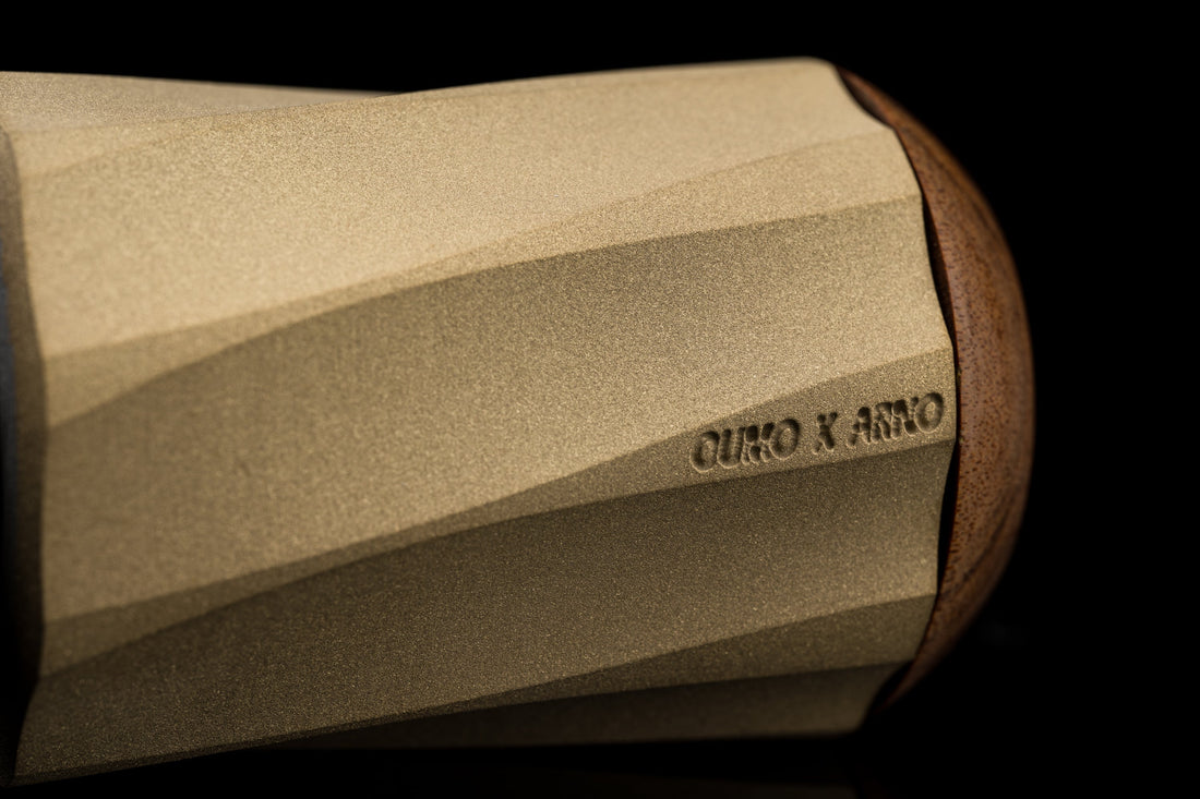 ARNOxOUMO Collaborative Custom Brass Sandblasted Narwhal Shaving Brush Handle – Where Craftsmanship Meets Inspiration