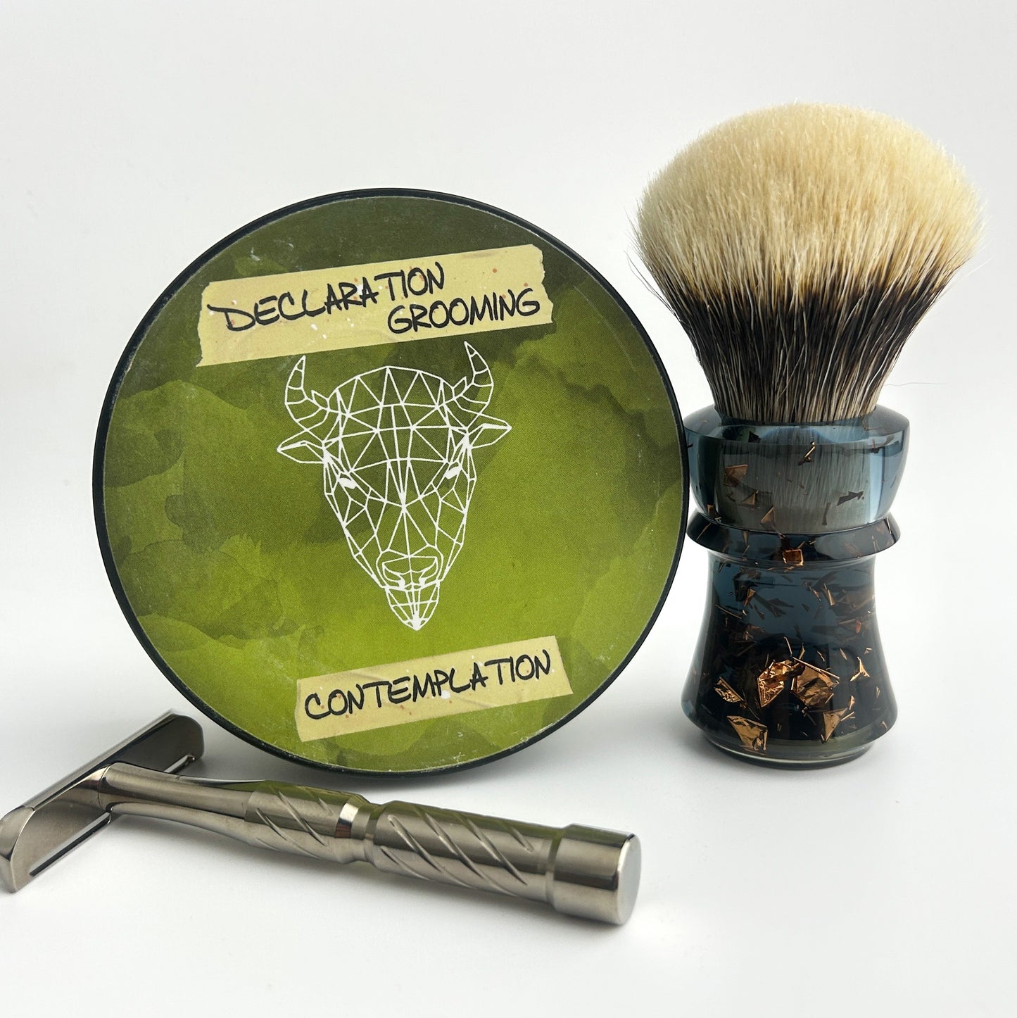Arno Shark shaving brush #2 Resin High ice transparency