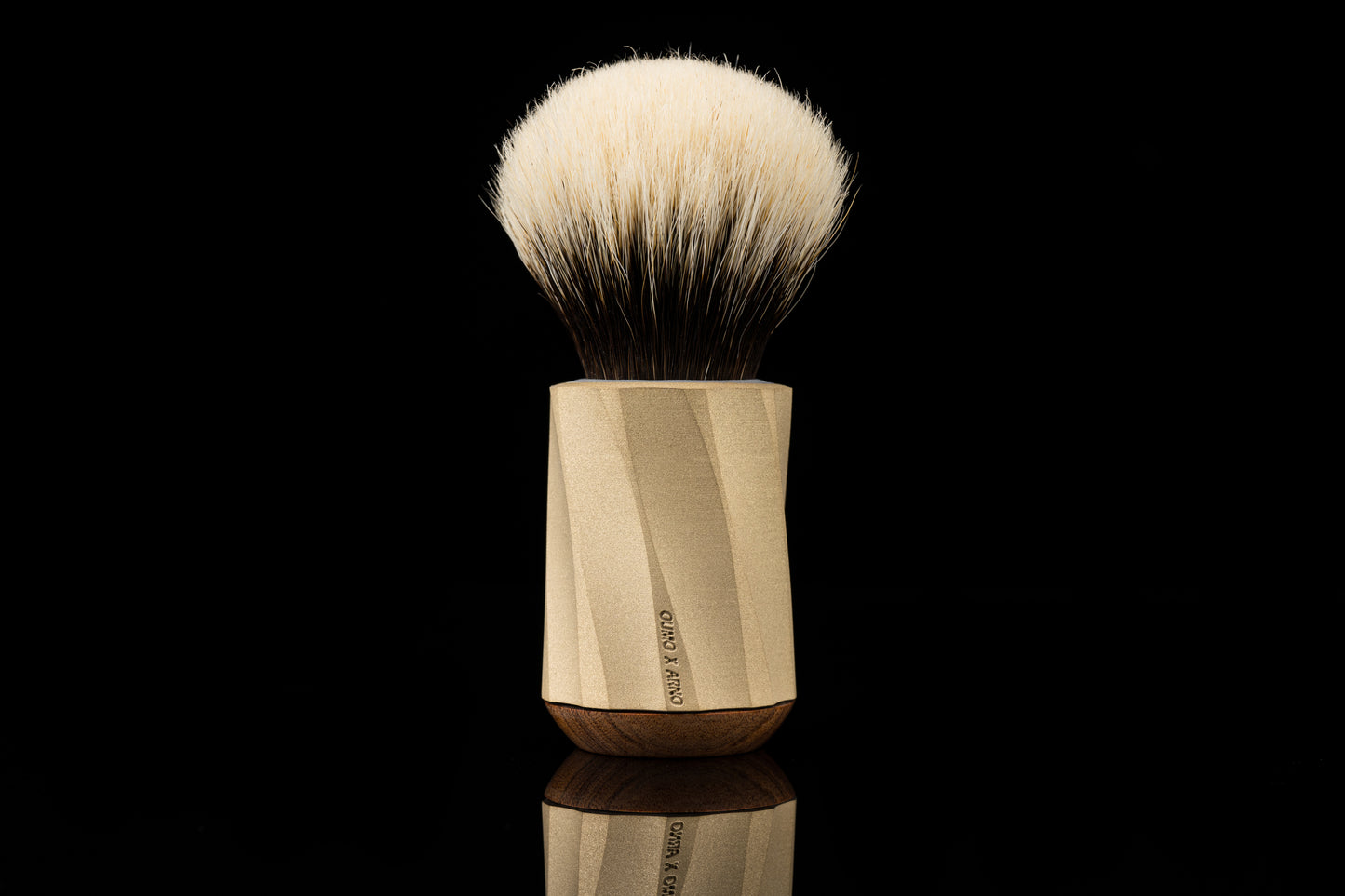 ARNOxOUMO Collaborative Custom Brass Sandblasted Narwhal Shaving Brush Handle