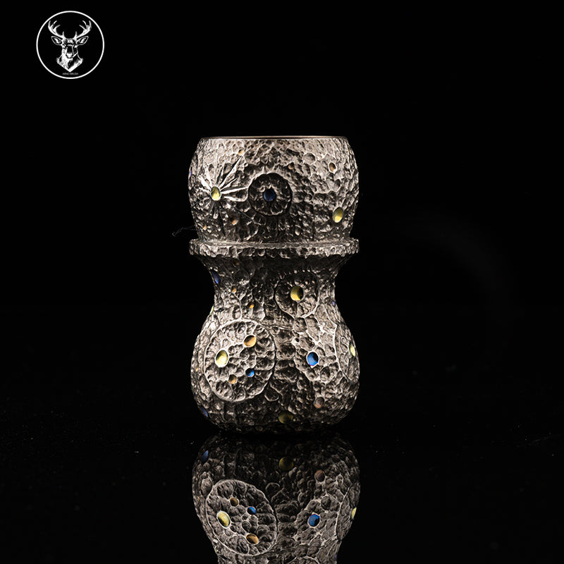 Titanium color engraving-Classic M lunar surface  brush handle(only handle)