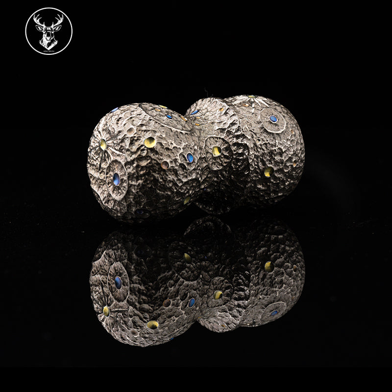 Titanium color engraving-Classic M lunar surface  brush handle(only handle)