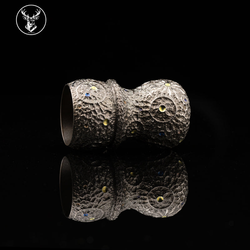 Titanium color engraving-Classic M lunar surface  brush handle(only handle)