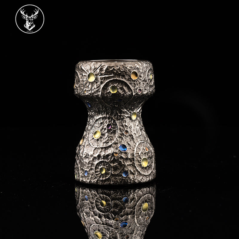 Titanium color engraving-MINGUO lunar surface  brush handle(only handle)