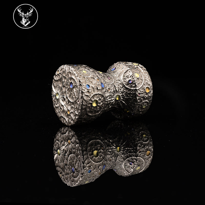 Titanium color engraving-MINGUO lunar surface  brush handle(only handle)