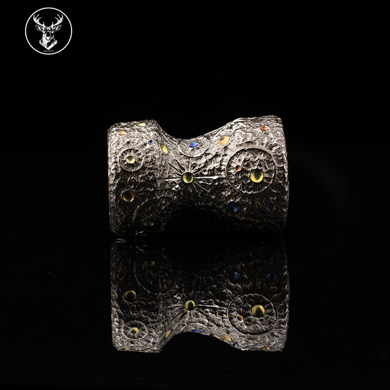 Titanium color engraving-MINGUO lunar surface  brush handle(only handle)