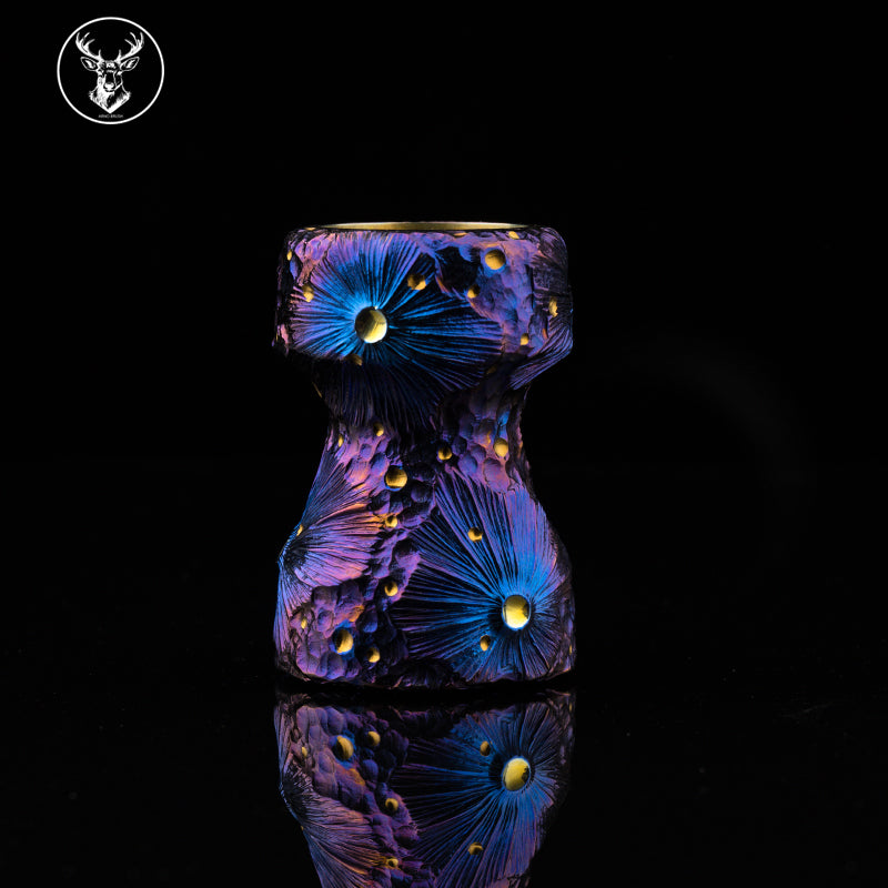 Titanium color engraving-MINGUO colored craters brush handle(only handle)