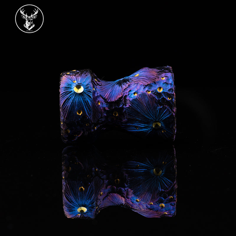 Titanium color engraving-MINGUO colored craters brush handle(only handle)