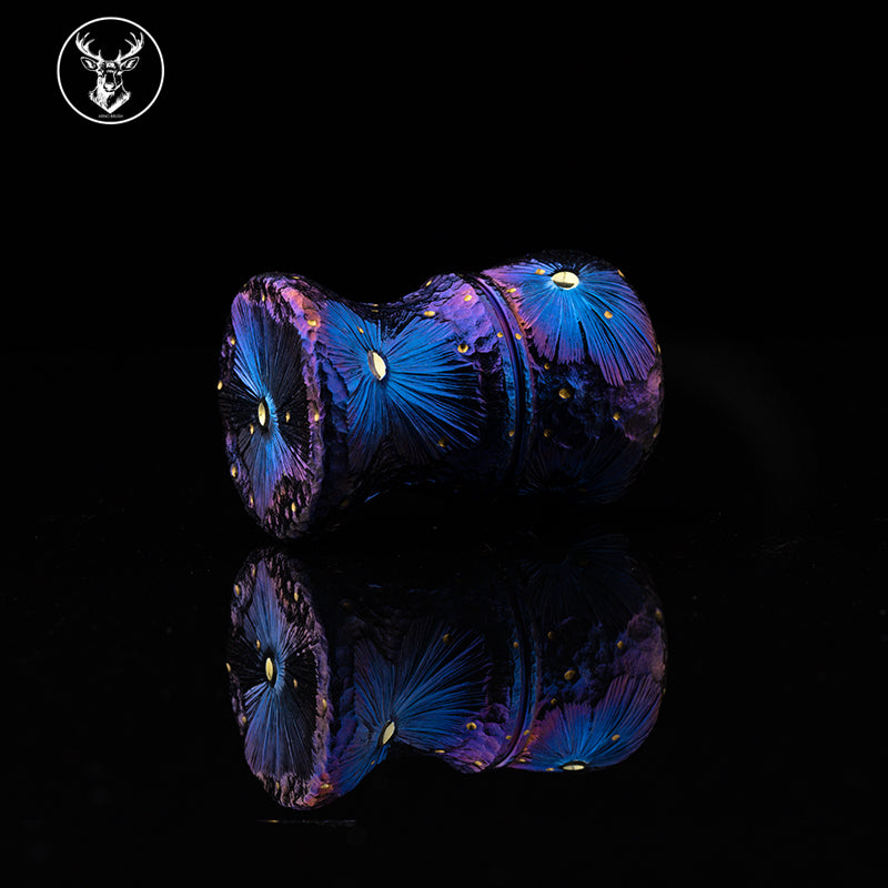 Titanium color engraving-Special version colored craters brush handle(only handle)