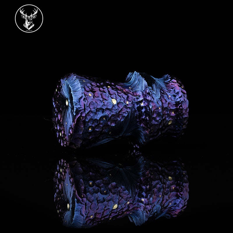 Titanium color engraving-Palace colored craters brush handle(only handle)