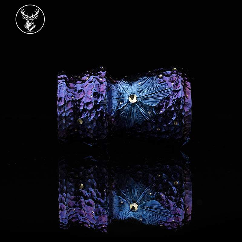 Titanium color engraving-Palace colored craters brush handle(only handle)