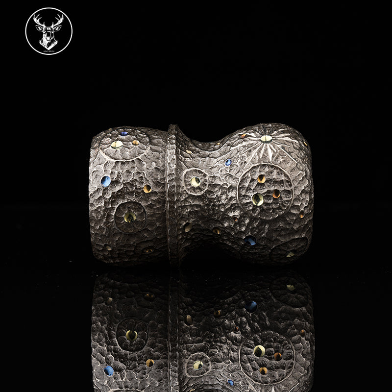Titanium color engraving-Classic L lunar surface brush handle(only handle)
