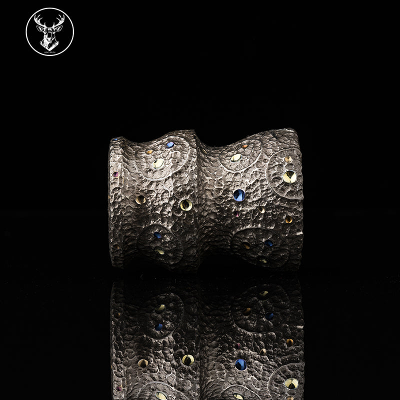 Titanium color engraving-Forbidden City lunar surface brush handle(only handle)