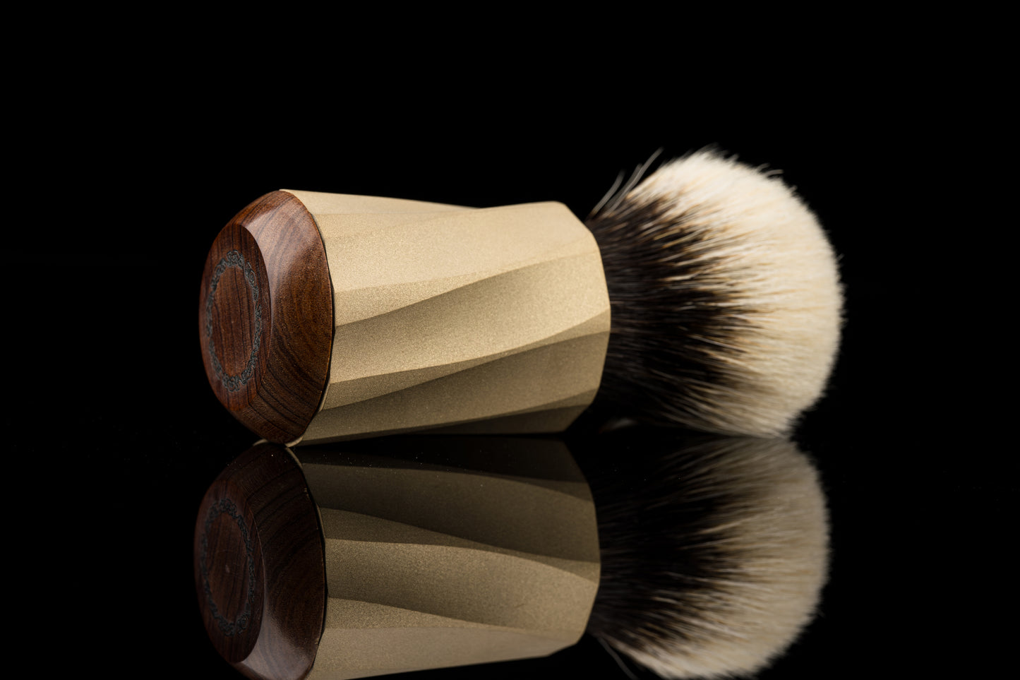 ARNOxOUMO Collaborative Custom Brass Sandblasted Narwhal Shaving Brush Handle