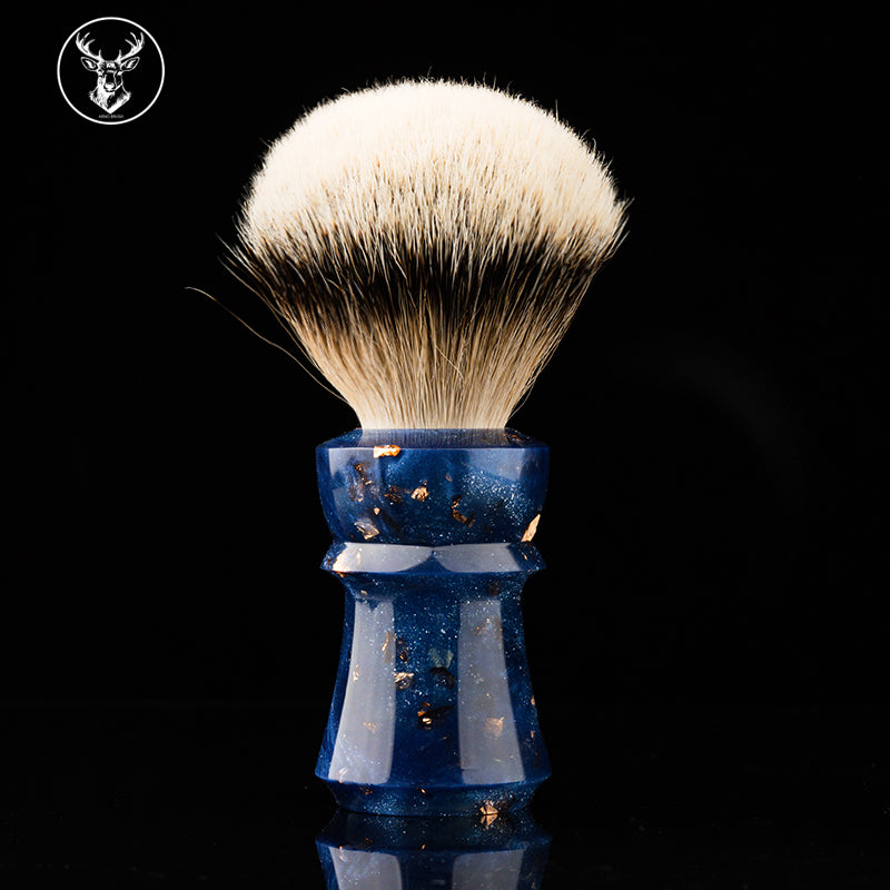 Arno Shark shaving brush #9 Resin Blue Gold