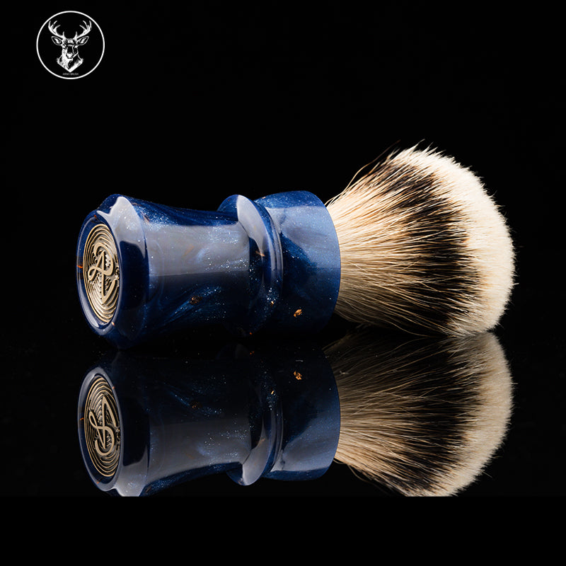 Arno Shark shaving brush #9 Resin Blue Gold