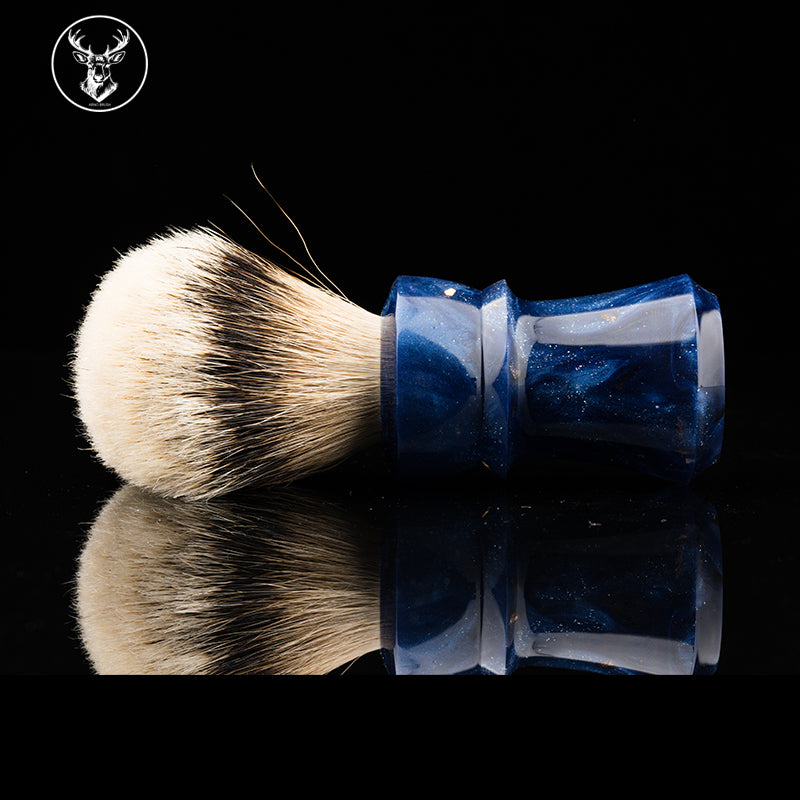 Arno Shark shaving brush #9 Resin Blue Gold