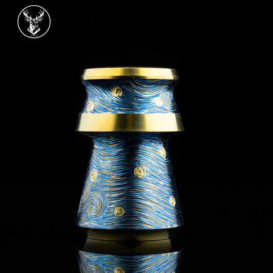 Titanium color engraving-Palace Van Gogh Starry Night brush handle（only handle）