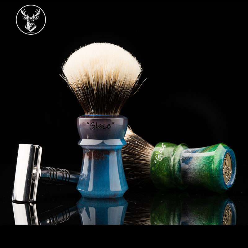 ARNOxOUMO Glaze Shaving brush Silvery Shark 002