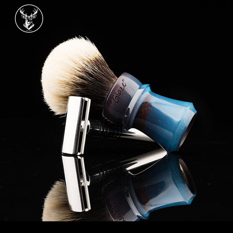 ARNOxOUMO Glaze Shaving brush Silvery Shark 002