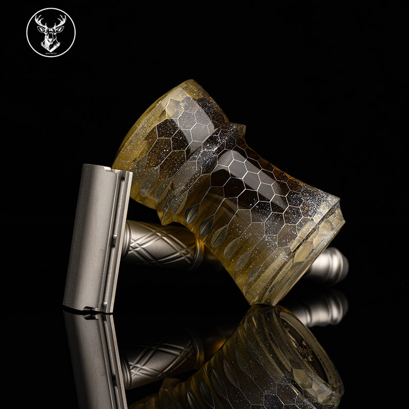 ARNOxOUMO Honeycomb Glaze Shaving brush Silvery Shark 061