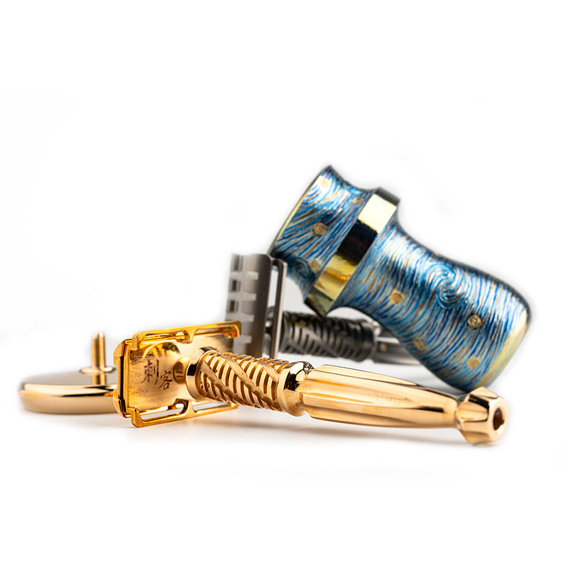 Titanium color Halberd Gogh Starry Night brush handle（only handle）