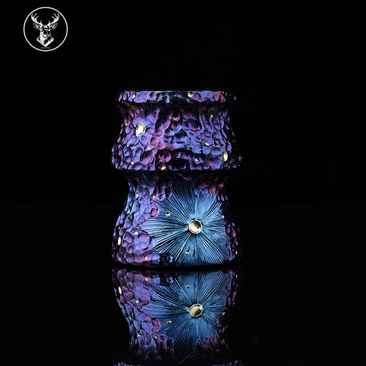 Titanium color engraving-Forbidden City colored craters brush handle（only handle）
